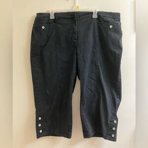 Womens 20 Karen Scott Black Denim Capri Shorts